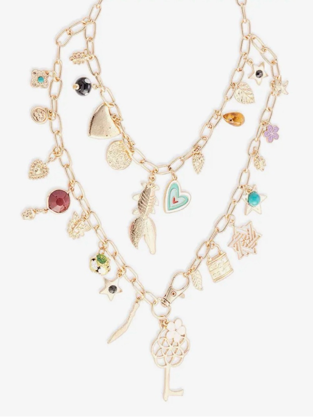 Myra Bag Flowers & More Gold Layered Charm Necklace